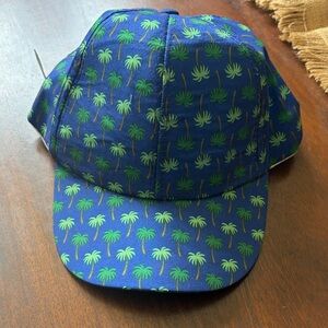 Blue Palm-Print Baseball Cap - Unbranded